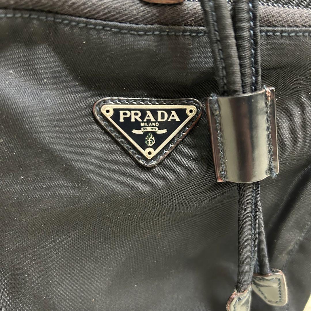 美品　PRADA プラダ　ミニリュック　ネイビー　ナイロン　レザー　バックパック