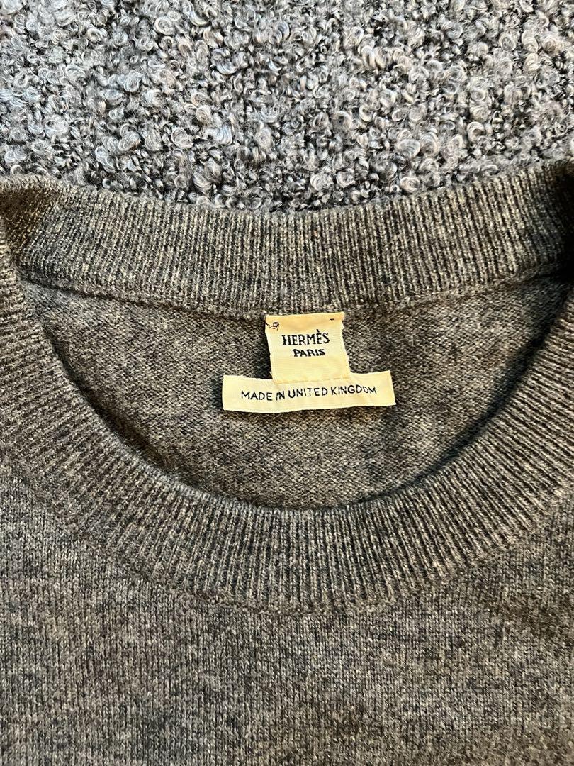 HERMESエルメス カシミア 半袖ニット グレー