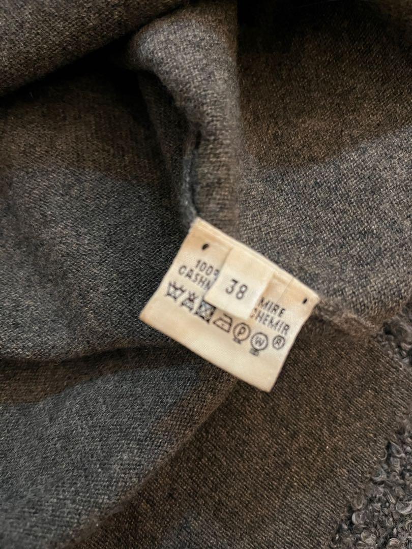 HERMESエルメス カシミア 半袖ニット グレー
