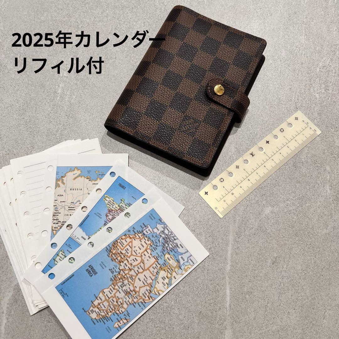 美品 ルイヴィトン ダミエ アジェンダPM 手帳 美品 ルイヴィトン LV ダミエ 手帳 アジェンダPM リフィル付