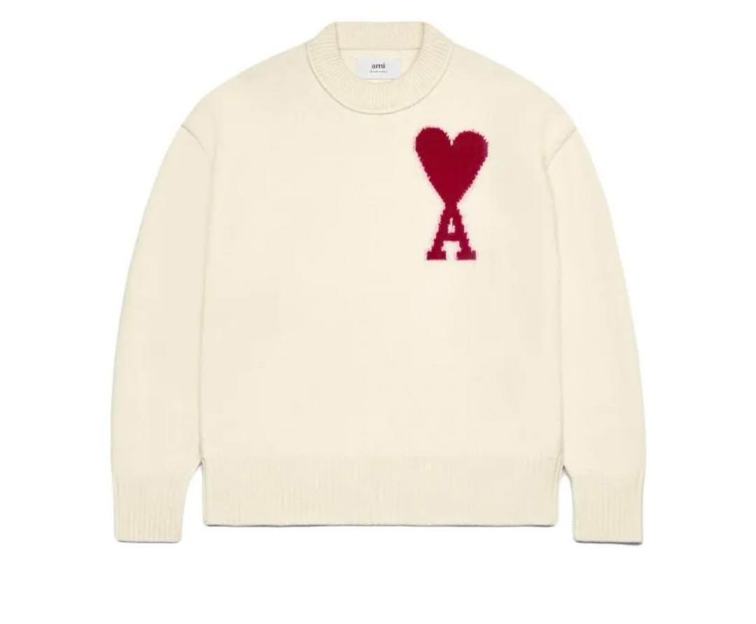 AMI PARIS オフホワイト Ami de Coeur ウール セーター - メルカリ