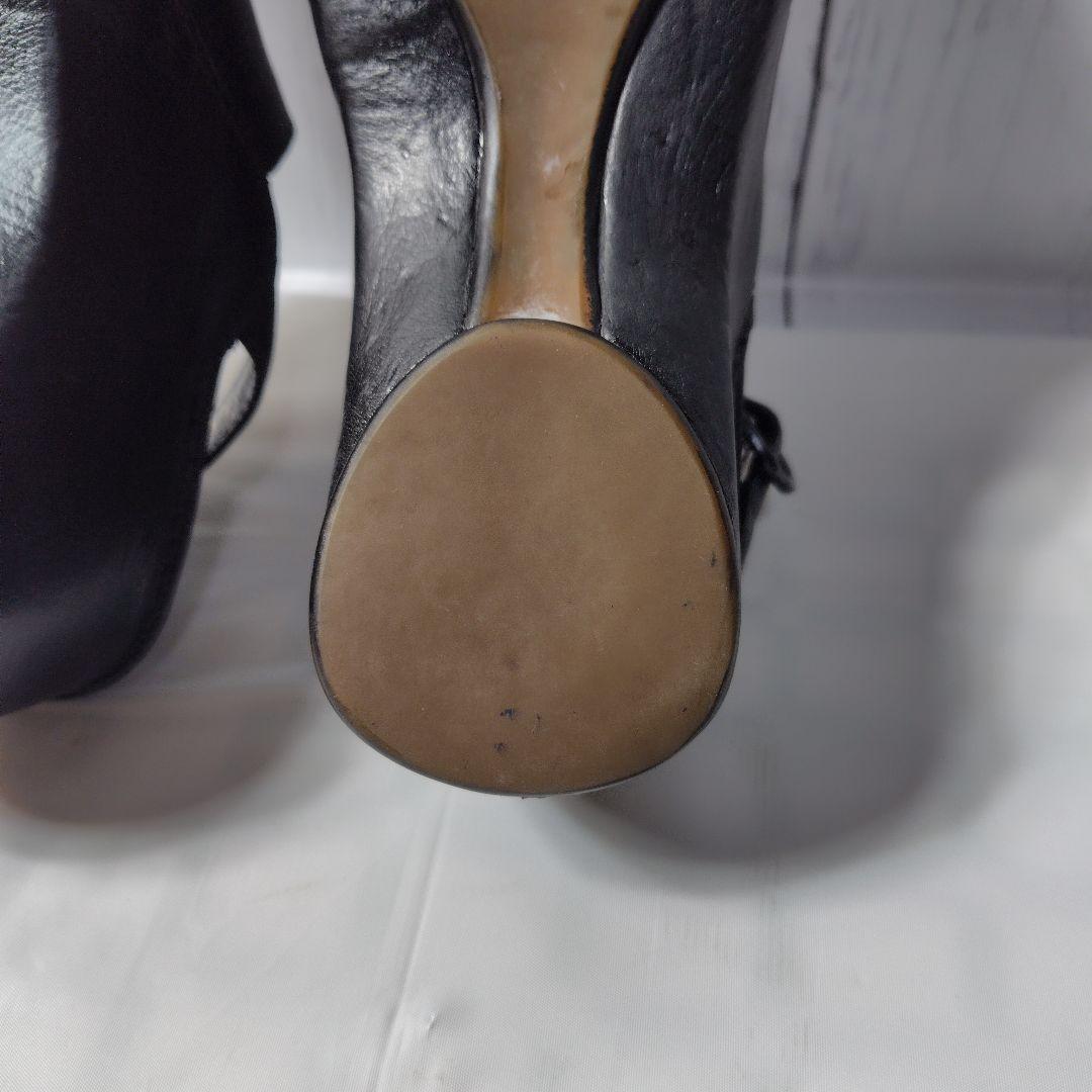 SAYA 本革　バックストラップ　レザー　革靴　黒　美品