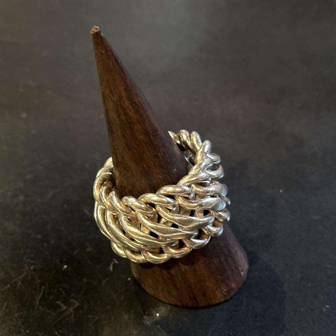 SILVER925 CHAIN DESIGN WIDE RING/シルバーリング