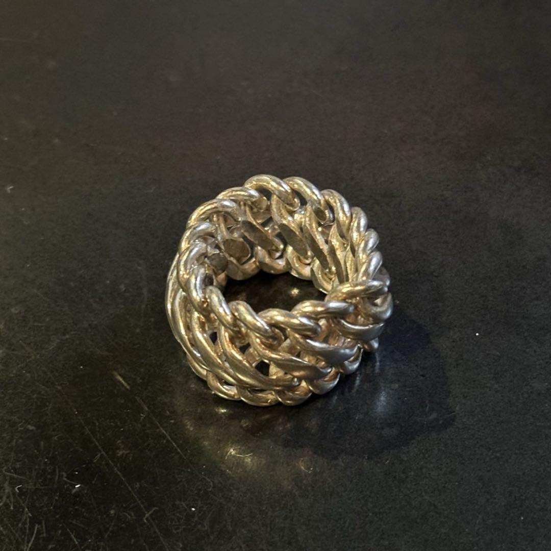 SILVER925 CHAIN DESIGN WIDE RING/シルバーリング