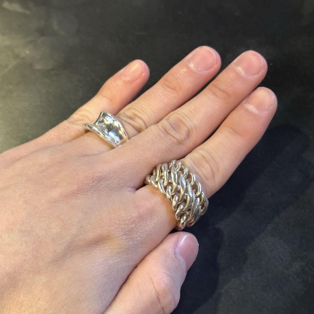 SILVER925 CHAIN DESIGN WIDE RING/シルバーリング
