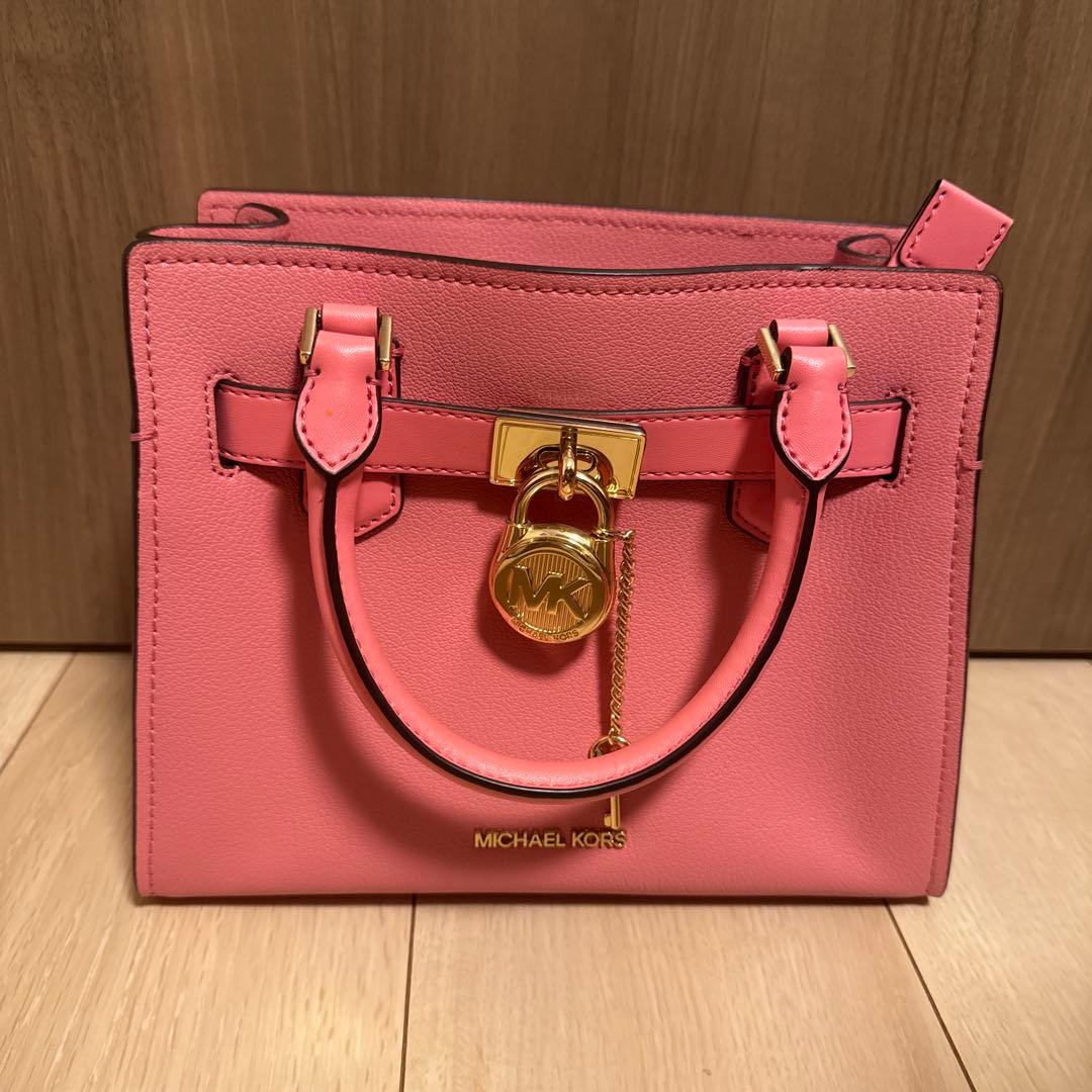 「美品」マイケルコーハンドバッグバッグピンクレザー
