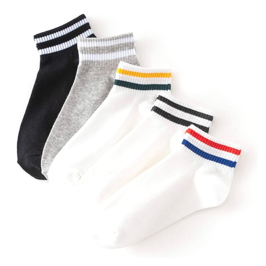 WAIKAS 5セット 女性の足首の靴下22.5-25cm