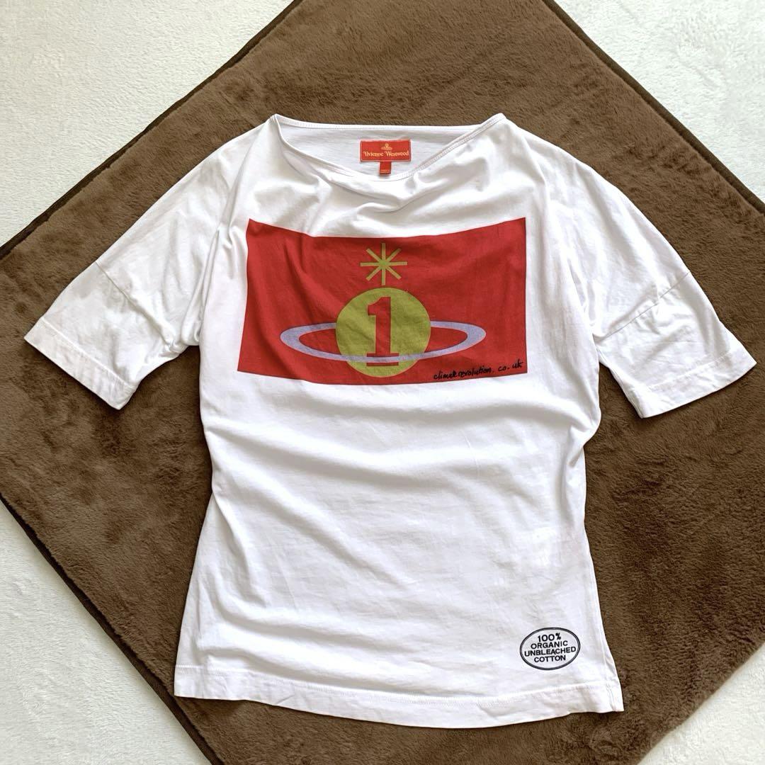 ヴィヴィアンウエストウッド 半袖シャツ（白）サイズS ヴィヴィアンウエストウッド 半袖Tシャツ 白 S 綿 オーブ