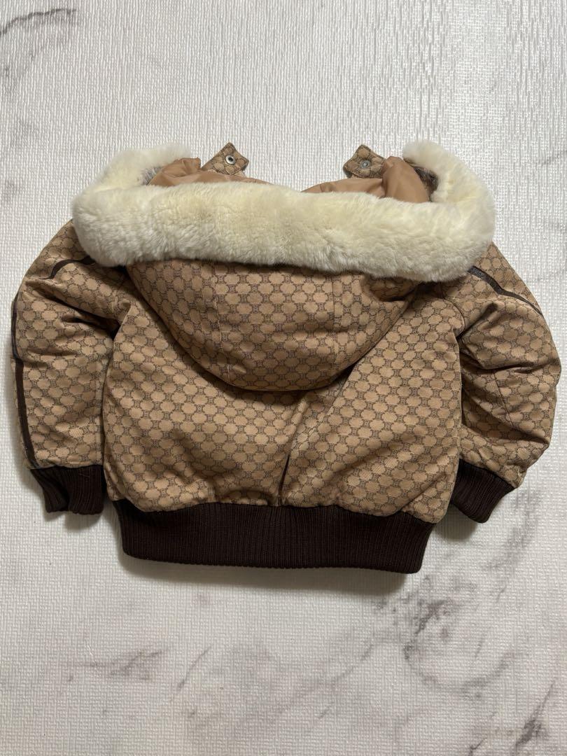 CELINE ベージュ マカダム柄　ダウンジャケット 110
