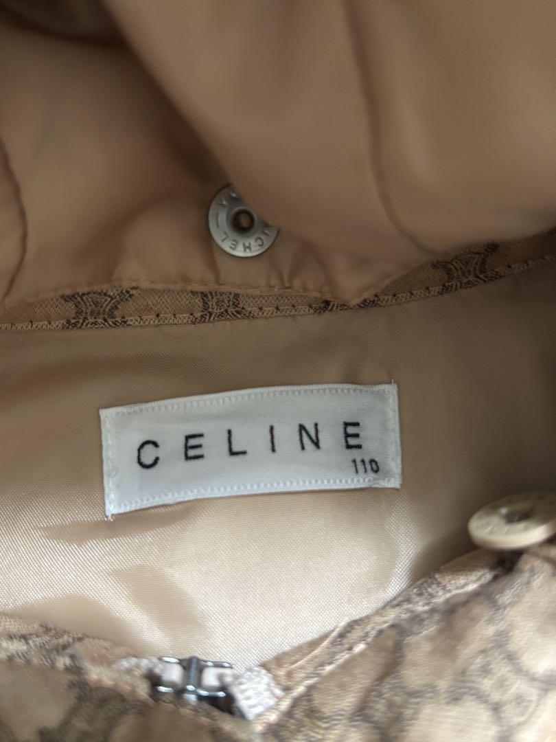 CELINE ベージュ マカダム柄　ダウンジャケット 110