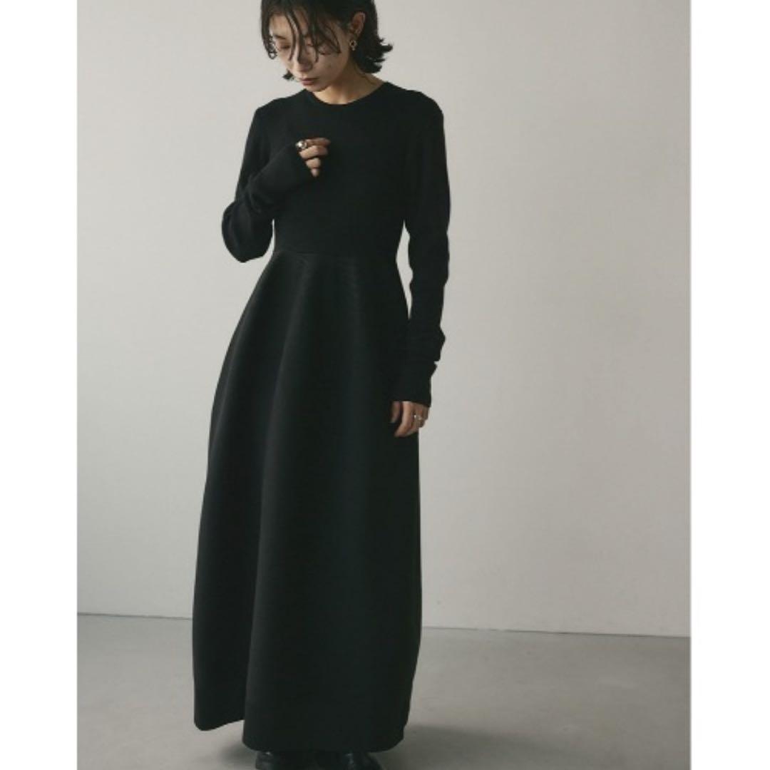【新品未使用】　STYLEMIXER◎コンビネーションフォルムニットドレス◎黒