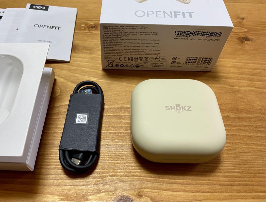 SHOKZ OPENFIT ワイヤレスイヤホン クリーム色