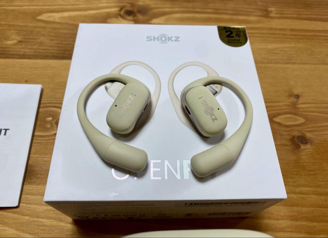 SHOKZ OPENFIT ワイヤレスイヤホン クリーム色