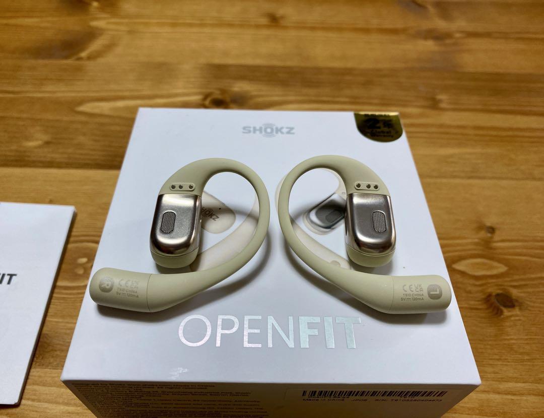 SHOKZ OPENFIT ワイヤレスイヤホン クリーム色