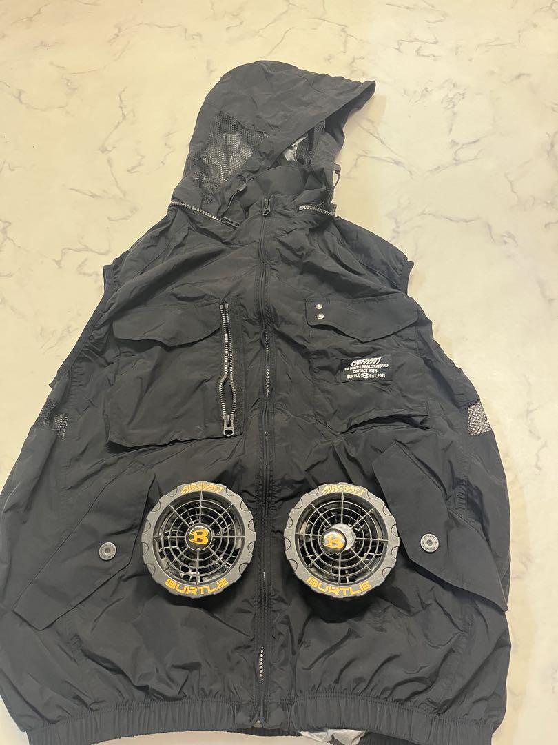 Burtle 空調服 ファン、ケーブル付き