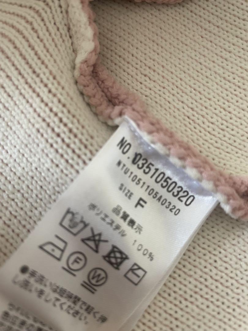 natural couture ノーカラージャケット ピンク 配色　1度使用