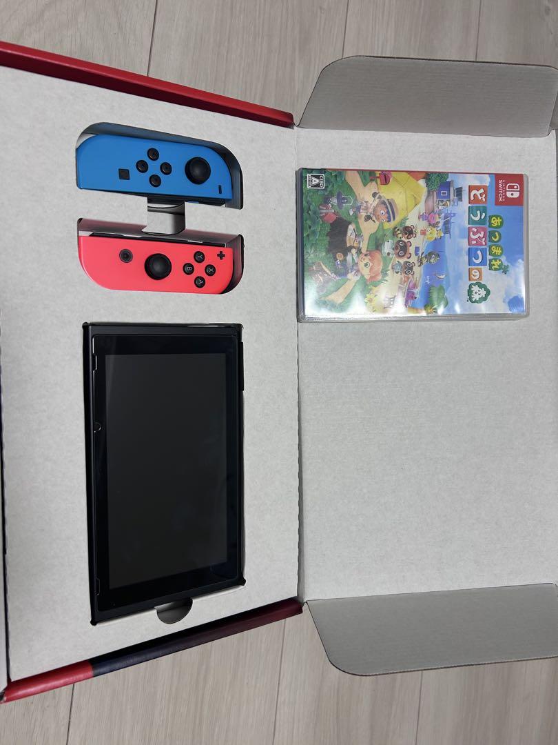 Nintendo Switch 本体 青/赤 + あつまれ どうぶつの森