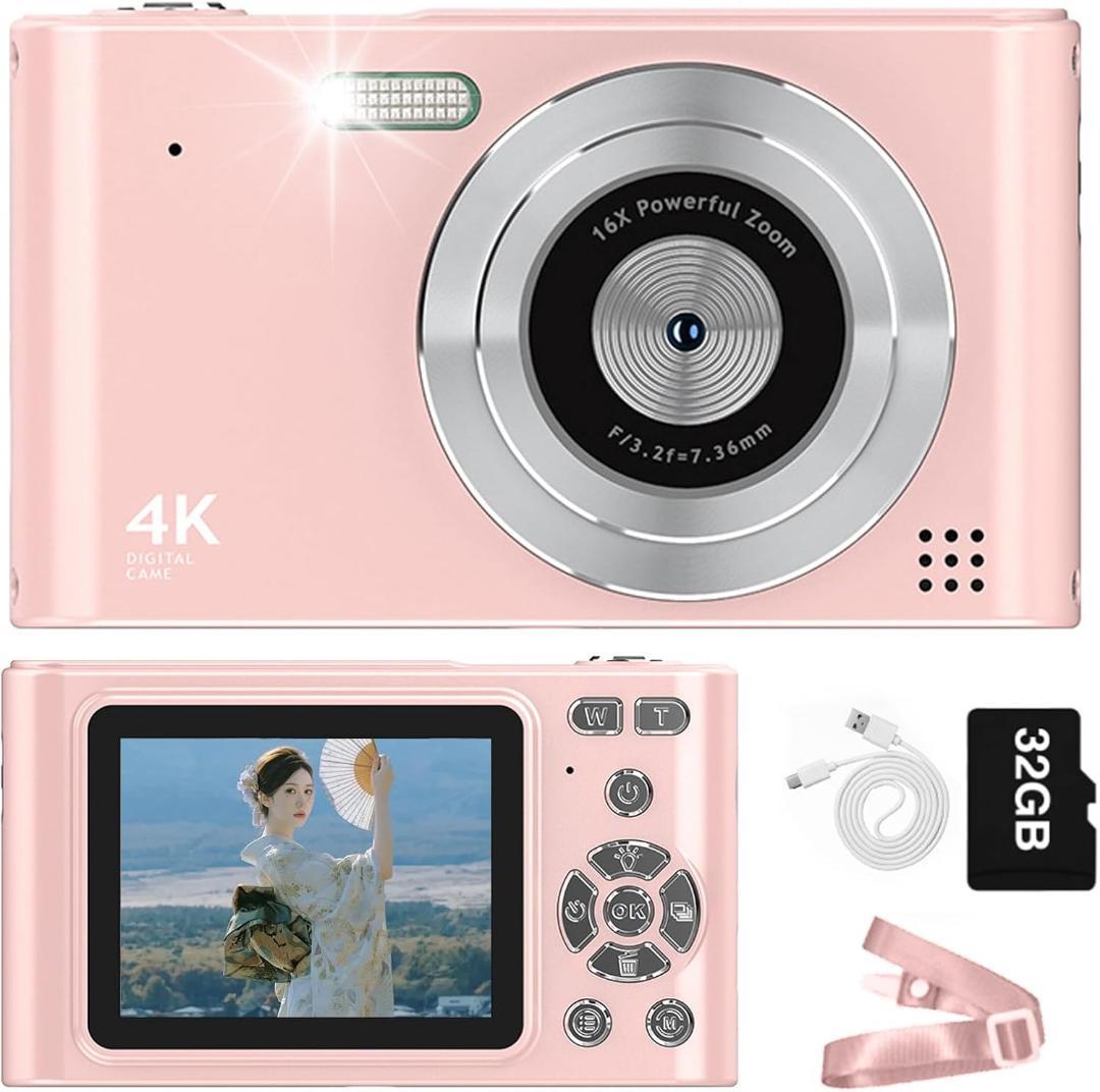 デジタルカメラ 4800万画素 1080P動画撮影 4K 32GBMicroSD