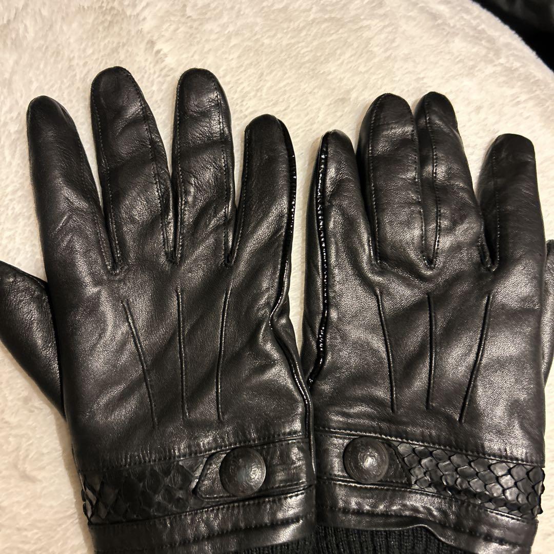 5351×SCHORL シープ&パイソンレザーグローブ