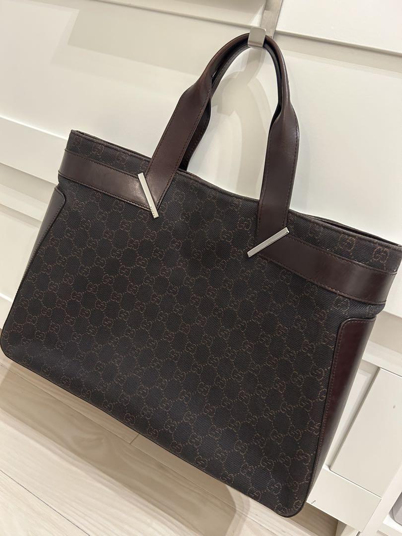 美品】GUCCI トートバッグ シェリーライン ブラウンカラー ユニ