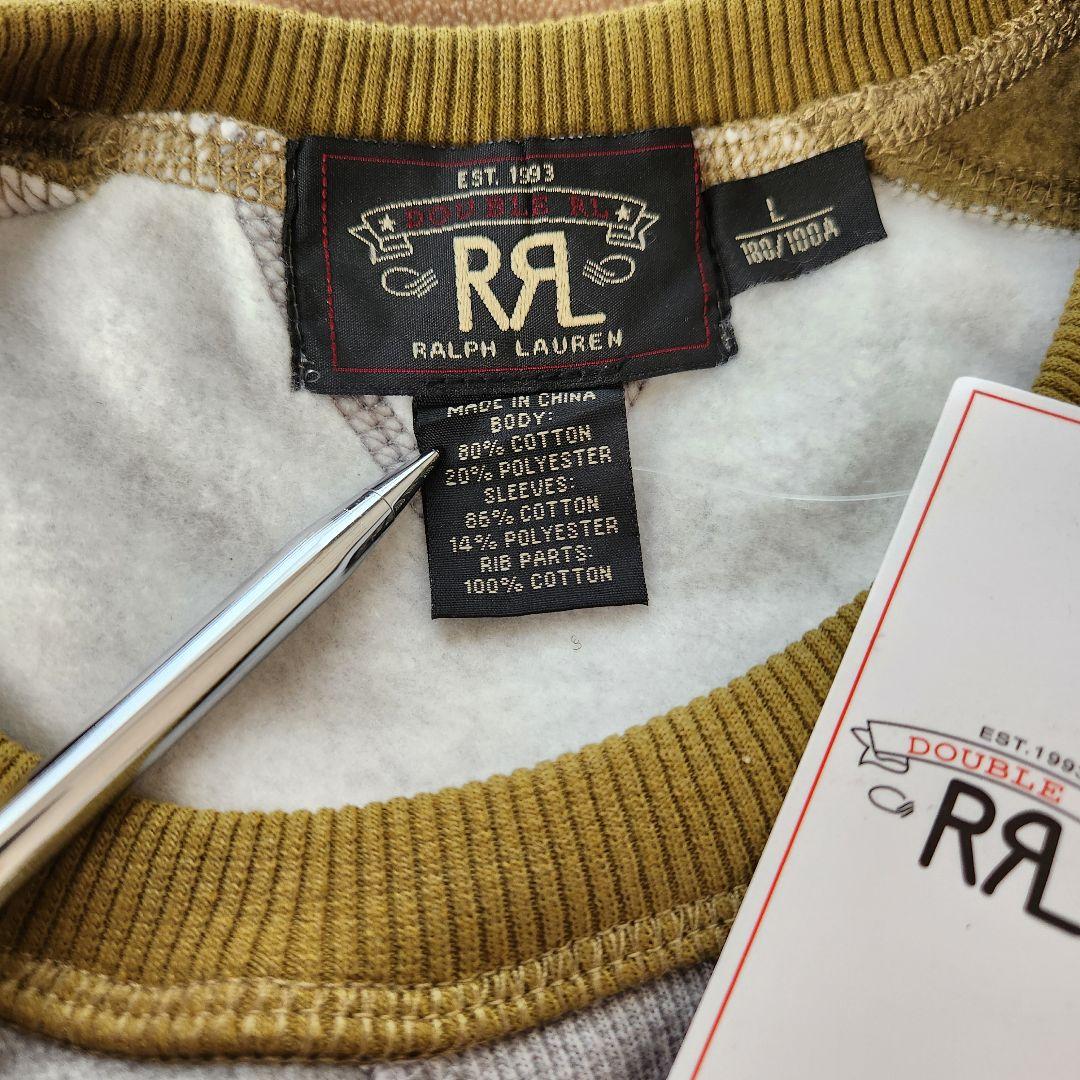 早い者勝ち【RRL】DOUBLE RL トレーナー Lサイズ グレー/オリーブ 早い者勝ち【RRL】DOUBLE RL トレーナー Lサイズ グレー/オリーブ