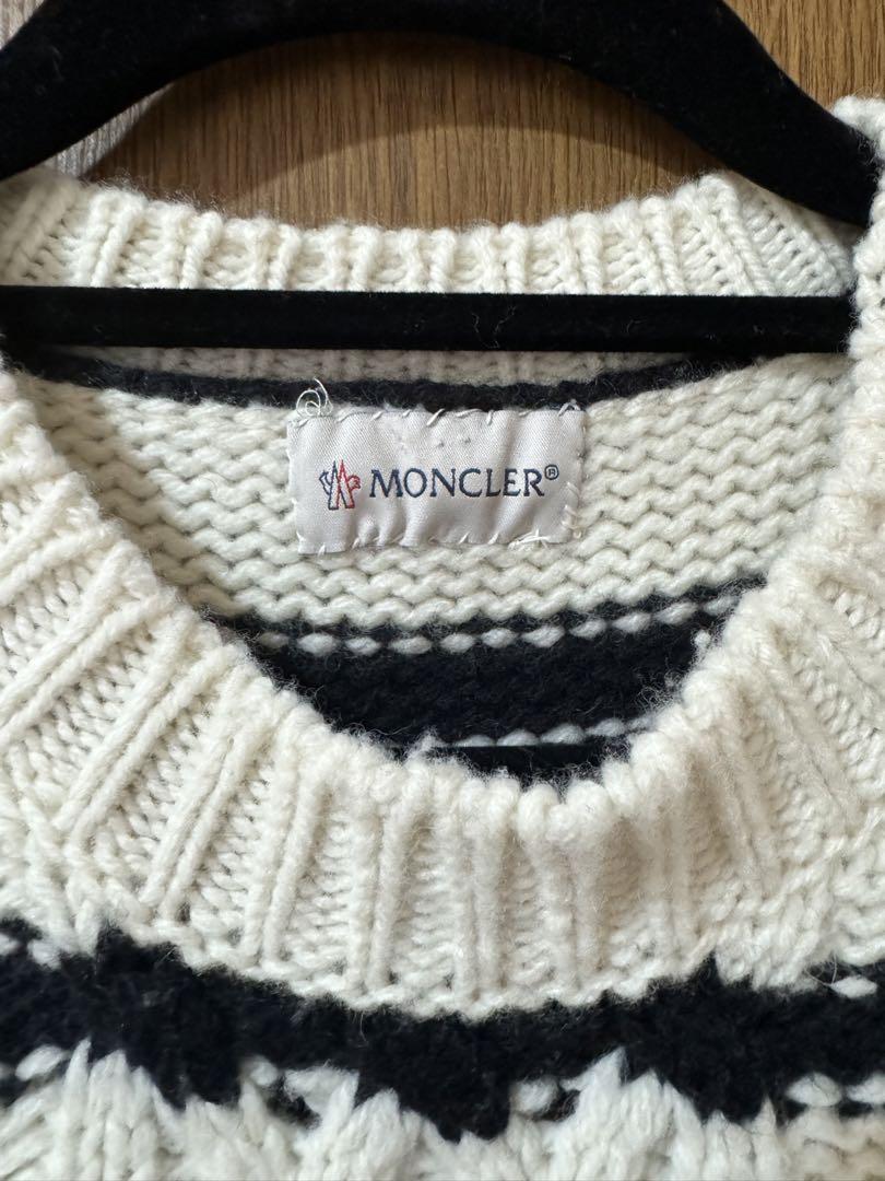 MONCLER ニットセーター 白黒ストライプ
