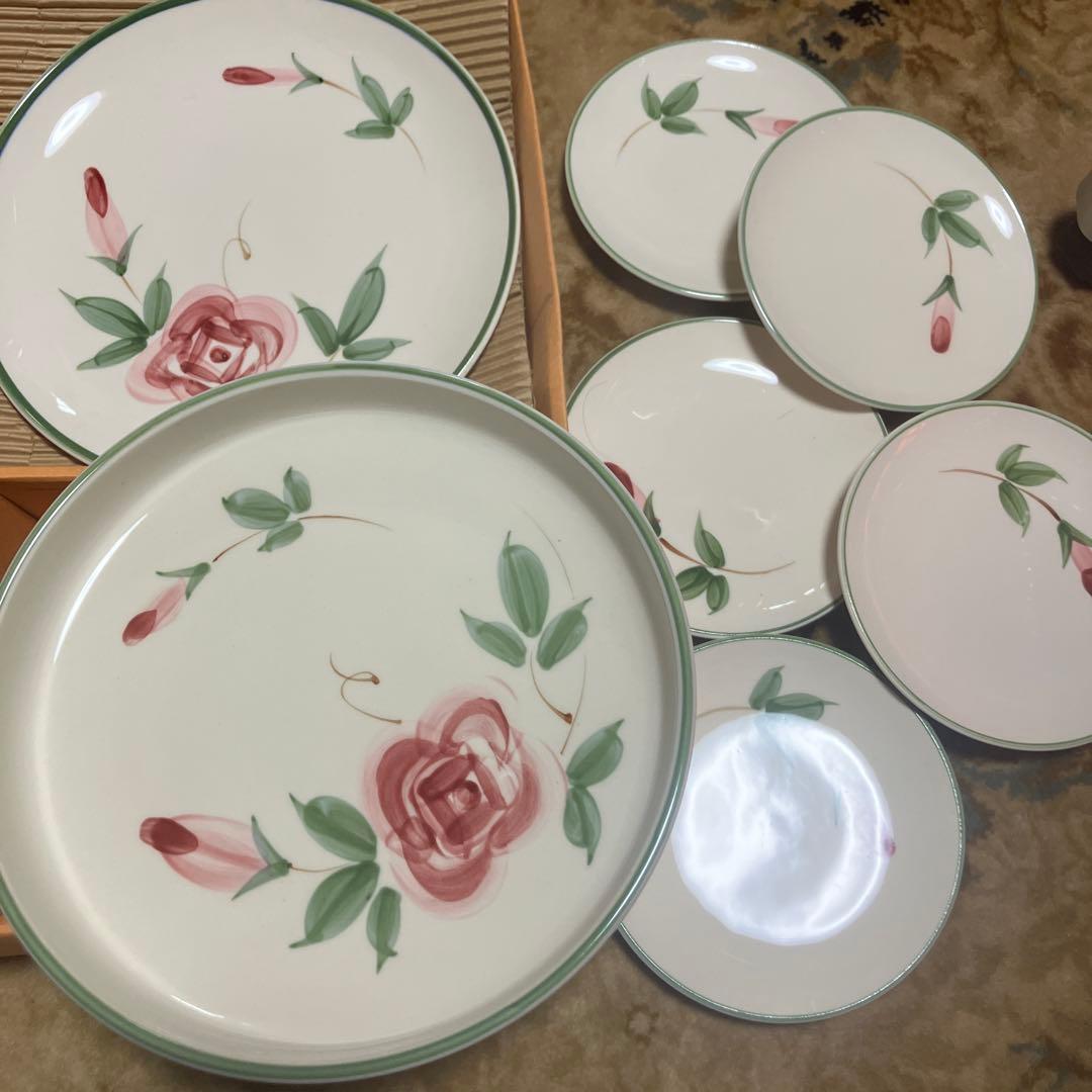 ローズ 薔薇 プレートセット 香蘭社好きに ハンドペイント JAPAN