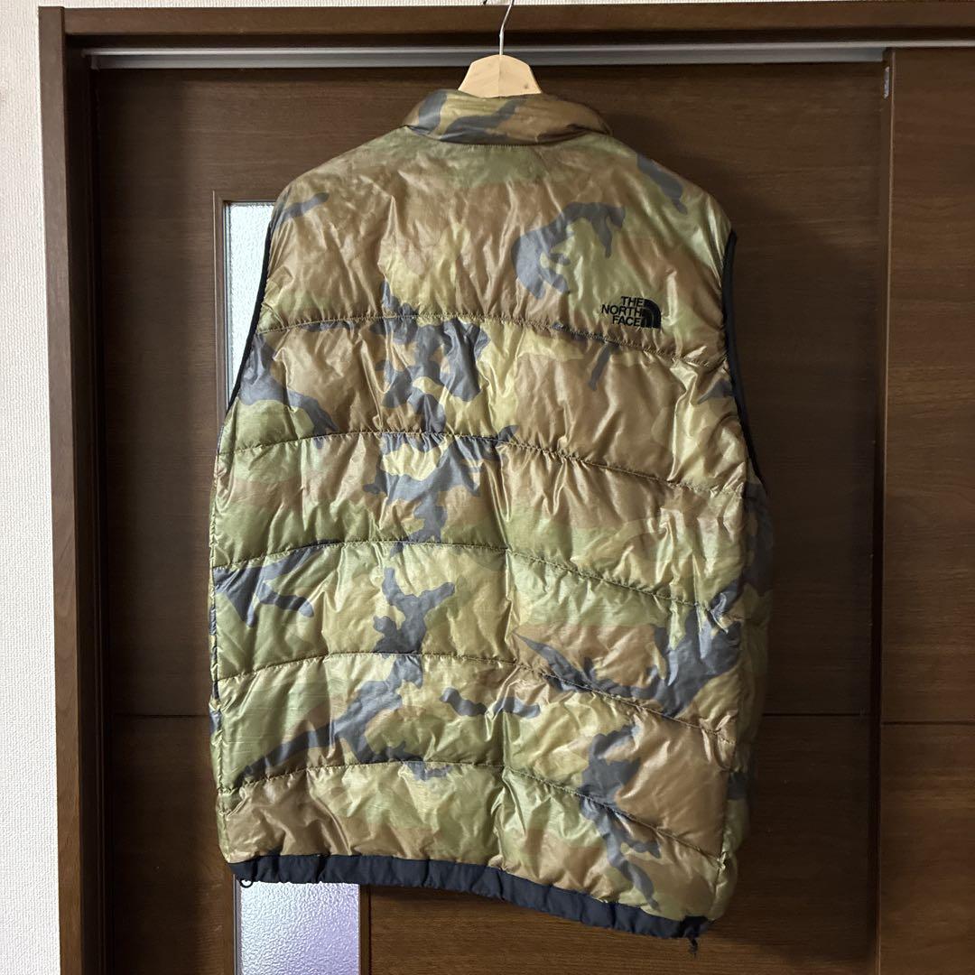 ノースフェイス ダウン ベスト 迷彩柄 XXLサイズ 中古美品