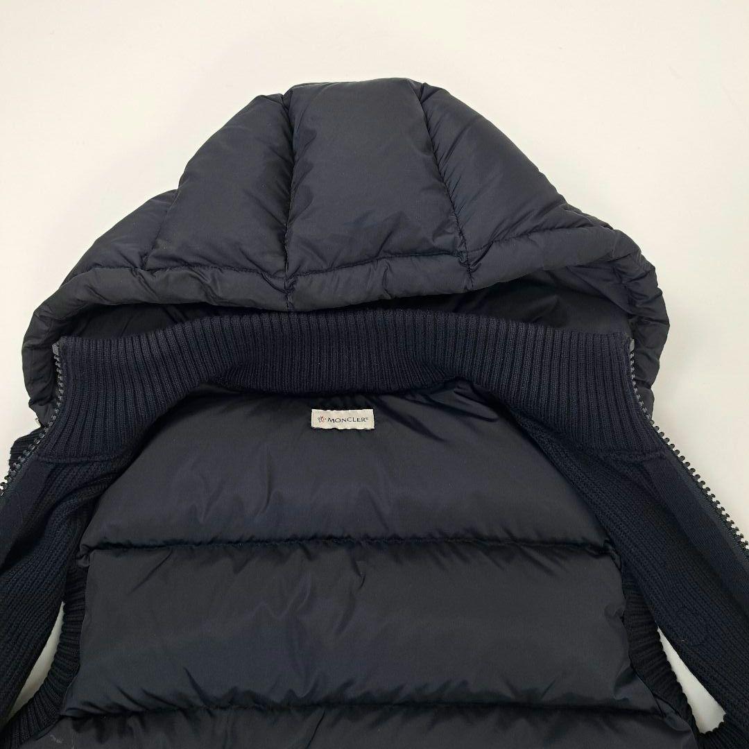 美品★MONCLER 切替 ダウン×ニット ダウンベスト ワッペン付 S