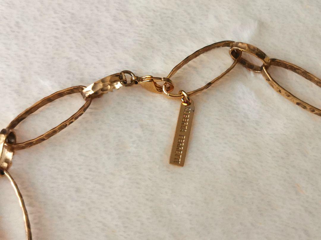 アルベルタ フェレッティ 金色の葉モチーフ ネックレス イタリア製