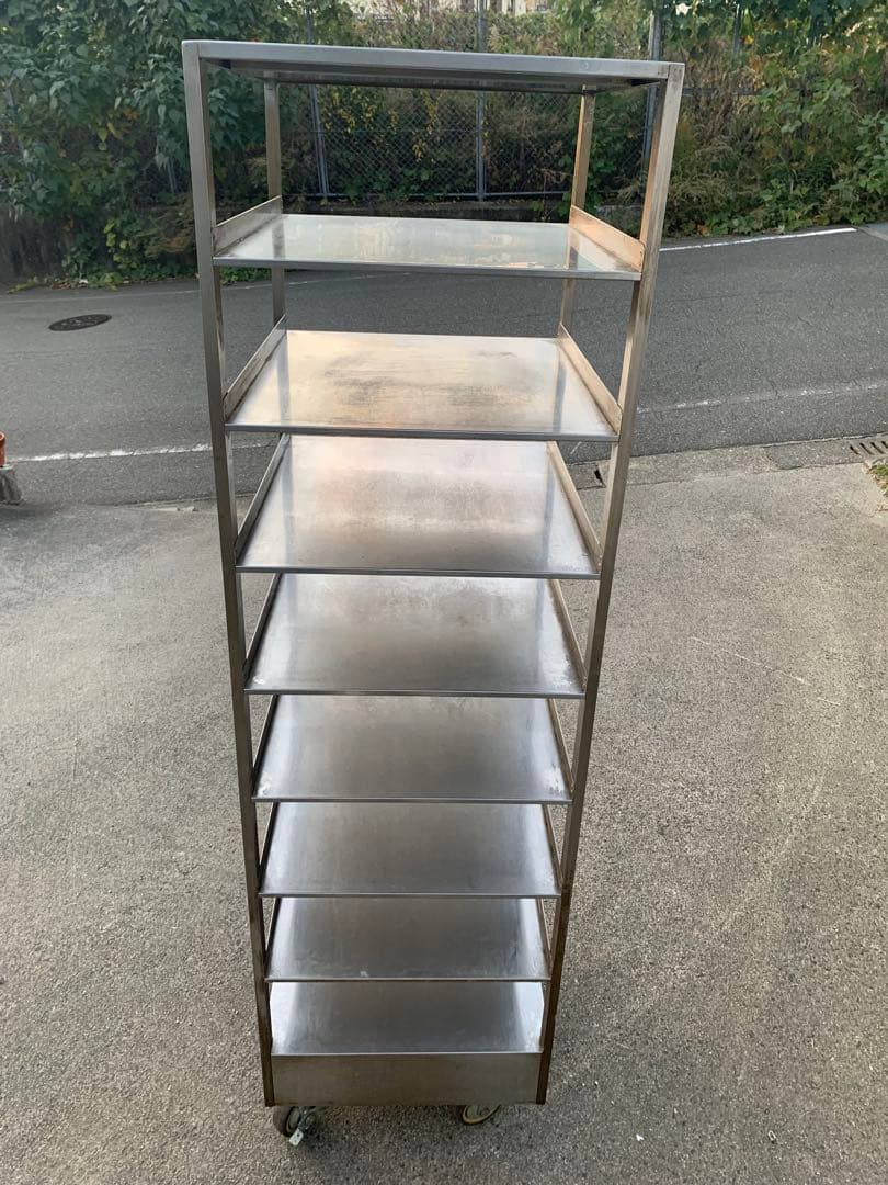 ベーカリーカート 8段ステンレス パンラック移動式 業務用 シェルフ1台やや傷や汚れあり