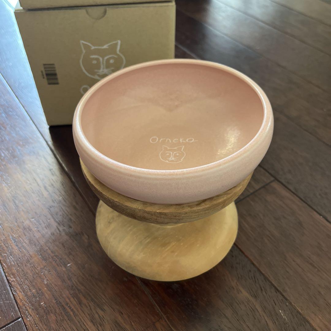Orneko 猫用食器 台付き ピンク