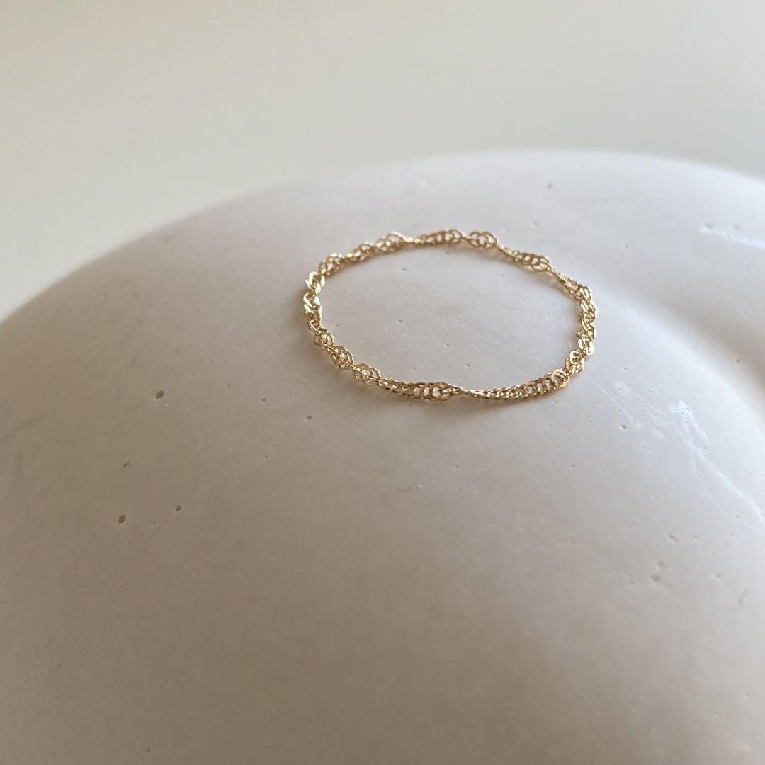 オープニング 大放出セール 評価2000記念感謝セール❣️新品 18金 日本製 チェーンリング 7 アクセサリー
