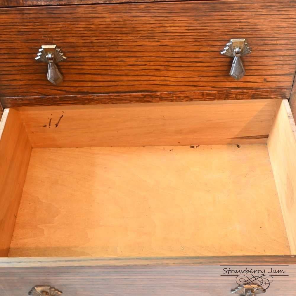 L3705-278 英国アンティーク チェスト ３段 W引き出し 収納 レンジ台