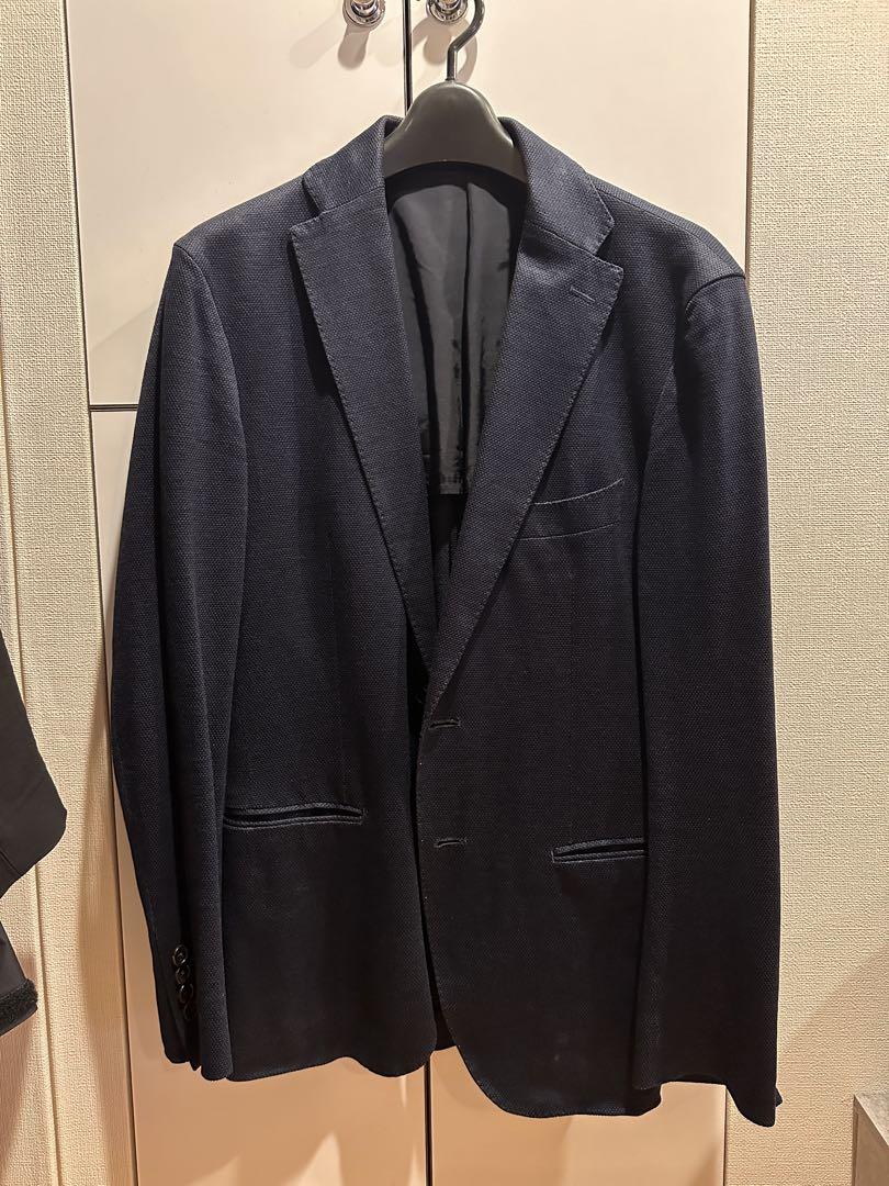 中古 UNITED ARROWS ネイビー 麻 テーラードジャケット