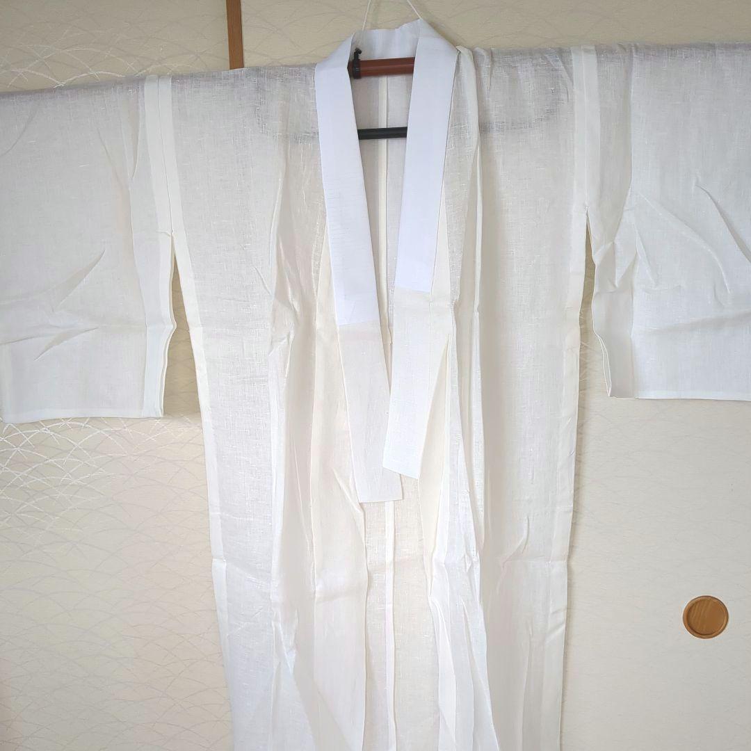 【未使用品】本麻　長襦袢　麻100% 　Ｍサイズ 　半衿付　衣紋抜き付