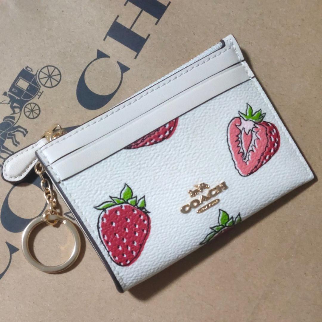 【新品未使用】COACHコーチ★ストロベリー コインケース★いちご COACH コーチ パスケース コインケース イチゴ ストロベリー