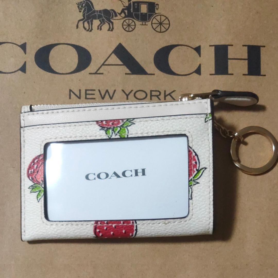 COACH コーチ パスケース コインケース イチゴ ストロベリー