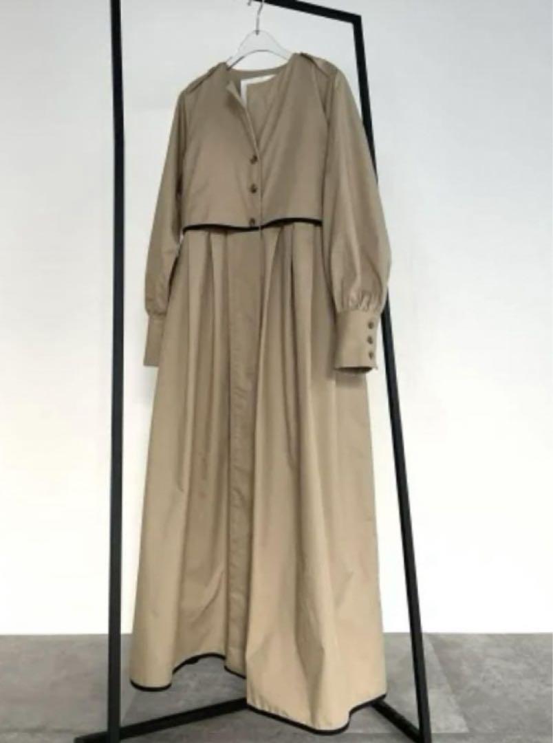 新品☆baybee piping flare trench☆long トレンチ