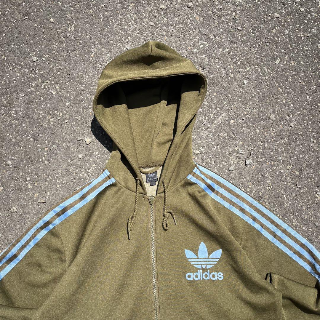 00s adidas アディダス トラックジャケット パーカー カーキ y2k