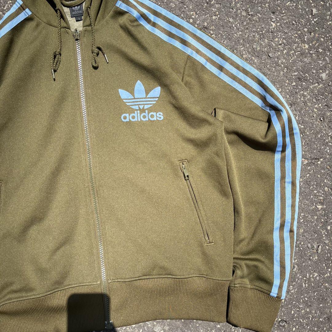 00s adidas アディダス トラックジャケット パーカー カーキ y2k