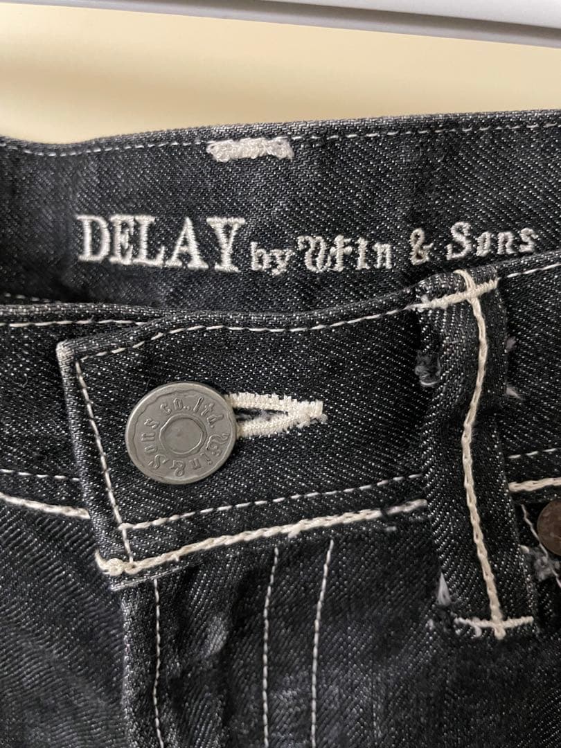 【鬼ヒゲ 岡山デニム】DELAY by Win&Sons size3 ブラック 【鬼ヒゲ 岡山デニム】DELAY by Win&Sons size3 ブラック
