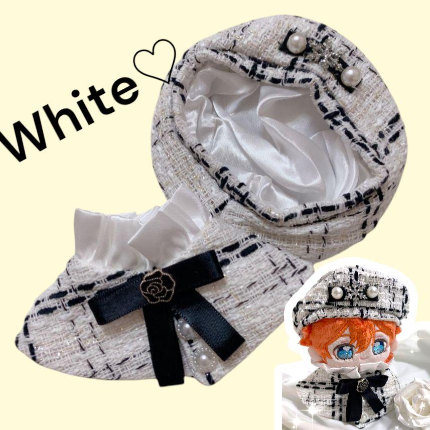 ぬい服♡ベレー帽ケープセット　赤黒白ベージュ４色セット　可愛いお洒落推し