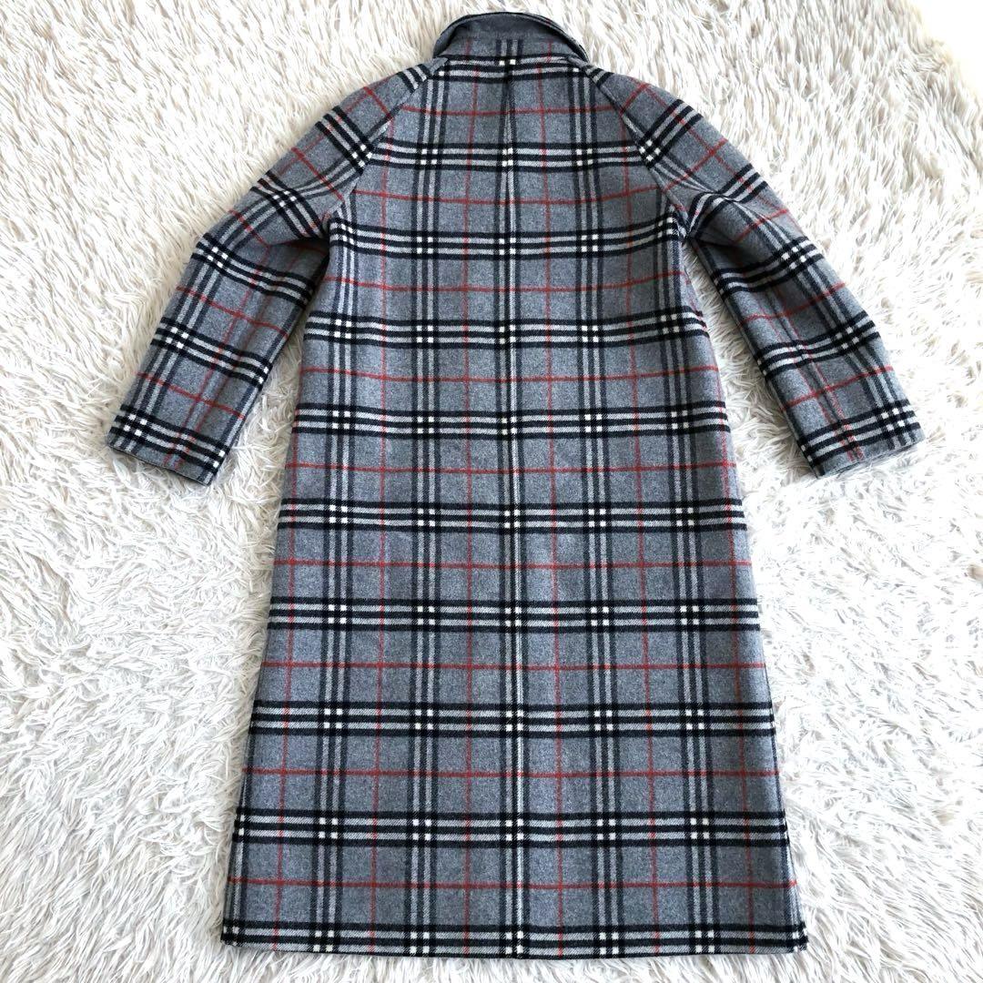 【美品 入手困難 リバーシブル】バーバリー　ロングコート　ダブルフェイス　グレー