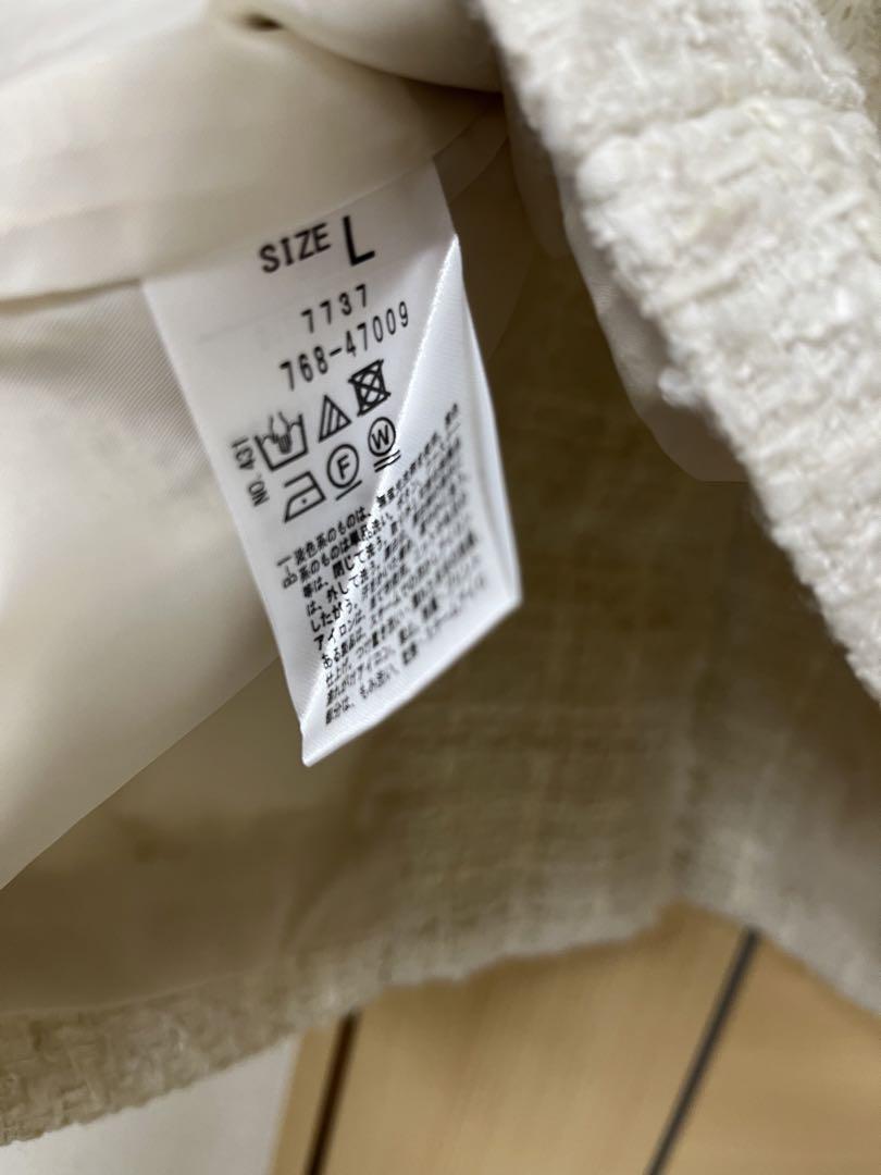 専用　⭐️ こだわり仕立てのツイードジャケット ホワイト　grove L 専用 ⭐️ こだわり仕立てのツイードジャケット ホワイト grove L