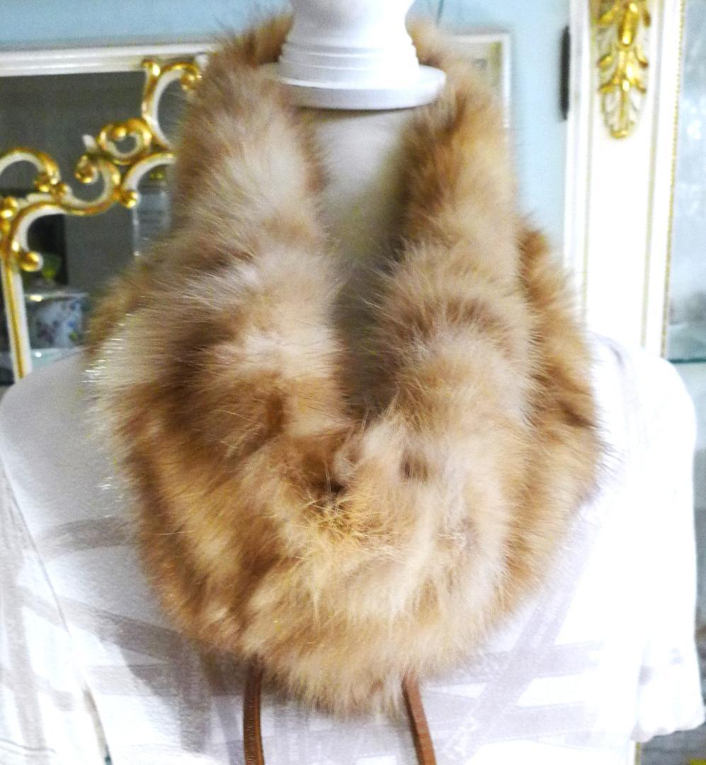 RACHELdePARIS ゴールデンセーブルレザーストリングス付スヌードRAYCHELL