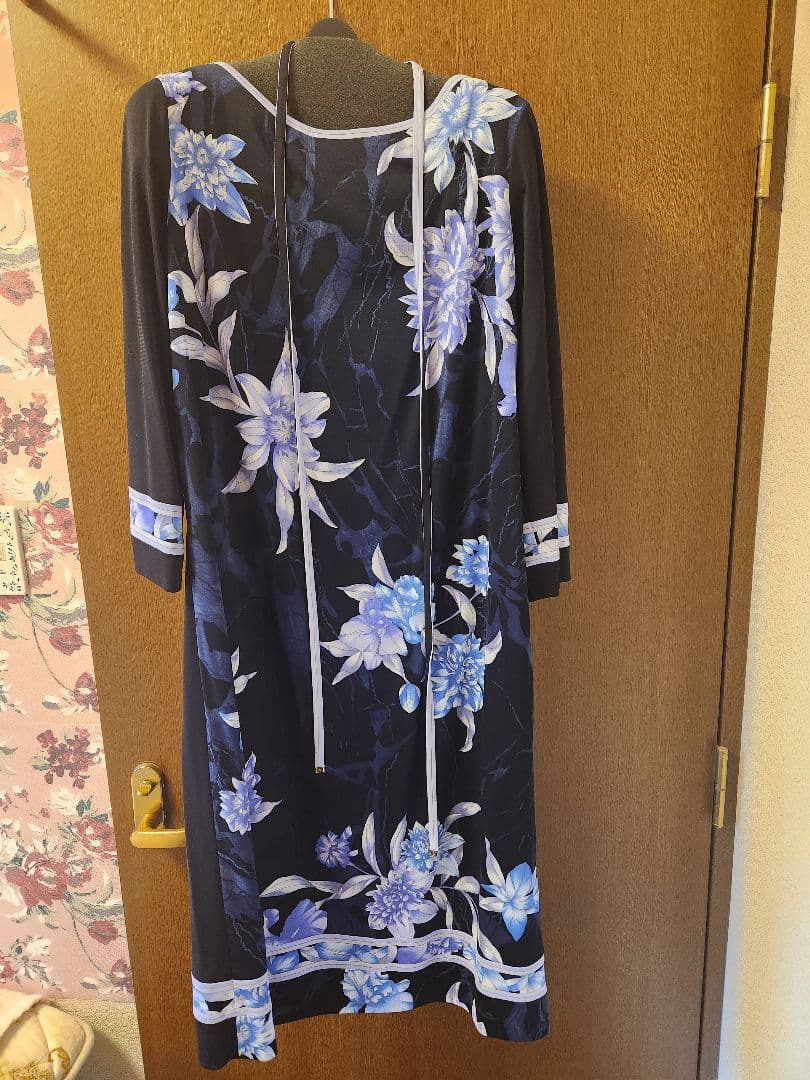 LEONARD FASHION 花柄 長袖ワンピース 44XL(LL)・LEONARD