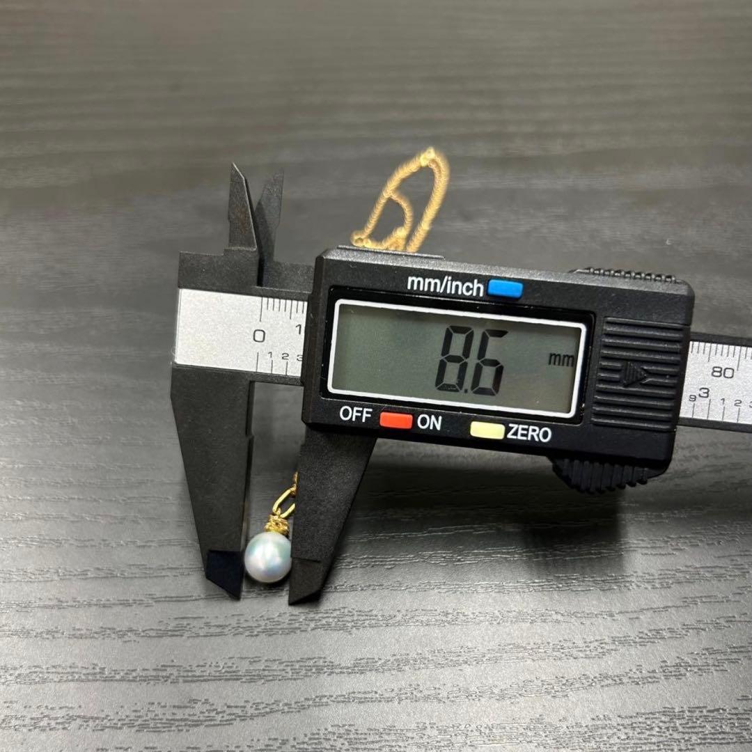 18金 K18 ゴールド あこやパール本真珠 天然ダイヤモンドネックレス40cm 18金 K18 ゴールド あこやパール本真珠 天然ダイヤモンドネックレス40cm