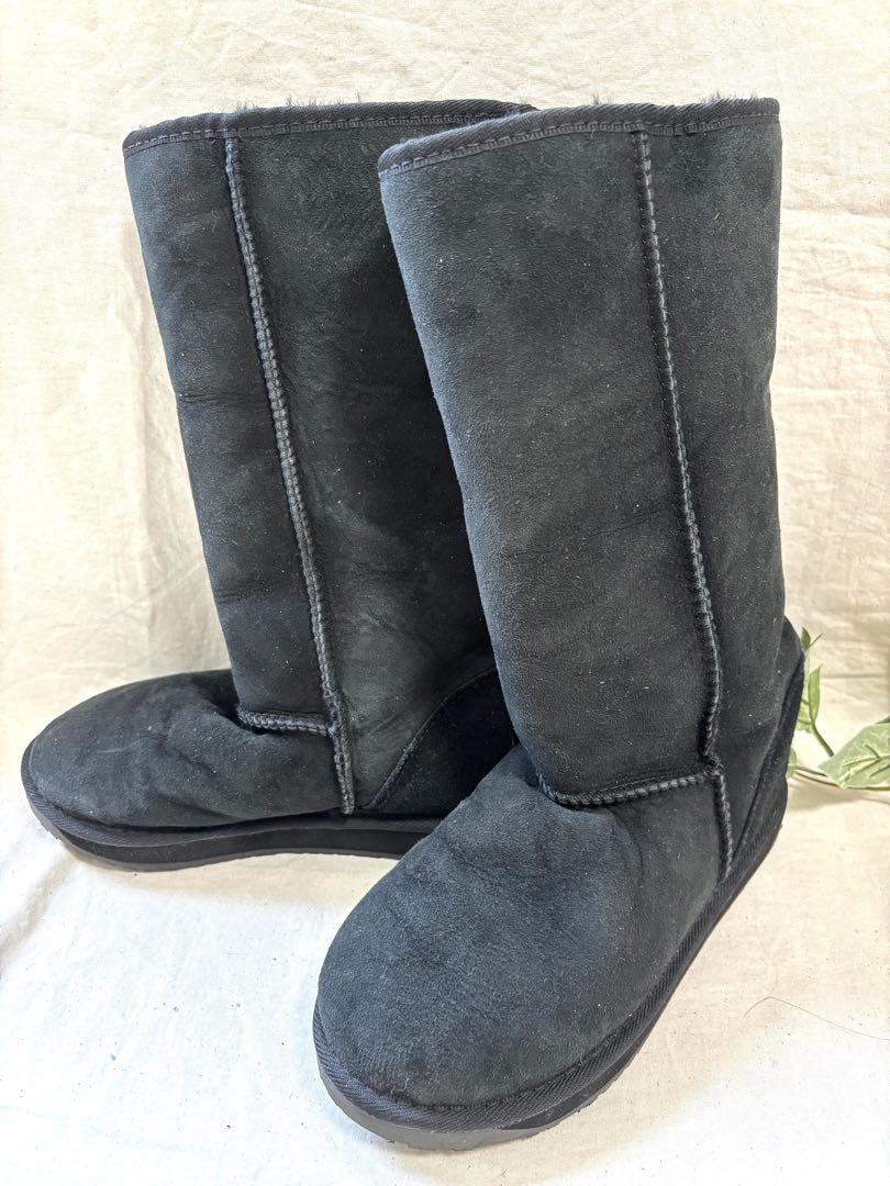 UGG アグ ムートンブーツ 黒 ロングムートンブーツ ブーツ