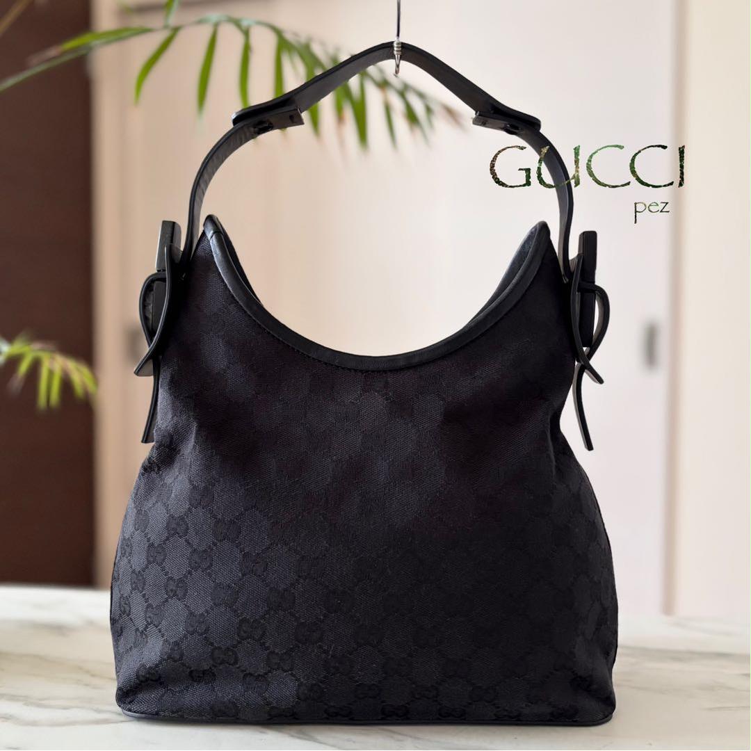 極美品 GUCCI グッチ GG柄 レザートートバッグ